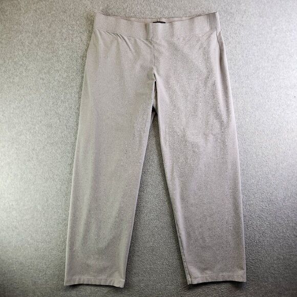 Eileen Fisher Pants Womens XL Gray Stretch Crepe Straight Career Office Work - Picture 1 of 15